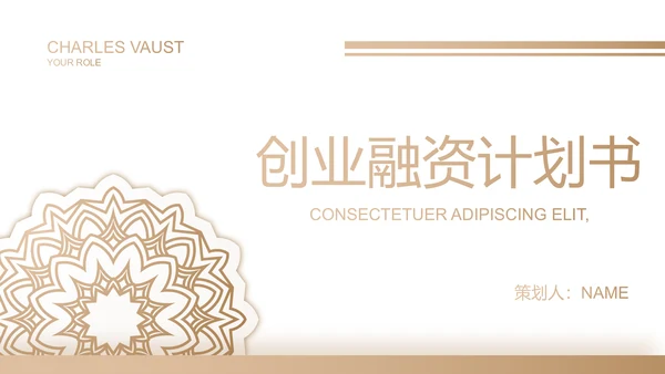 金色高端霸气创业融资计划书商业计划书PPT