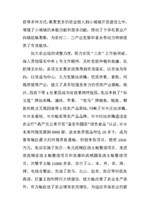 乡镇党代会党委工作报告