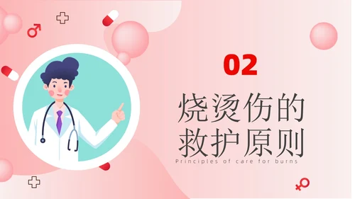 淡红色简约风烧伤健康宣教ppt模板