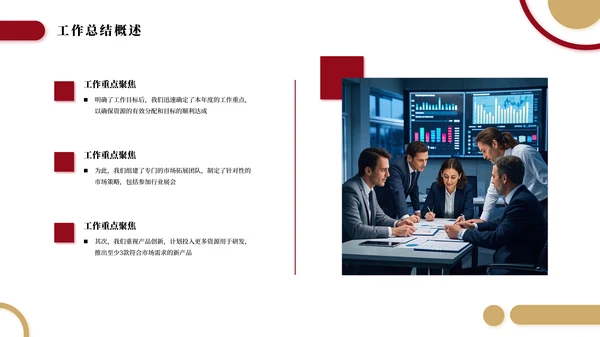 红色简约商务商业工作总结汇报