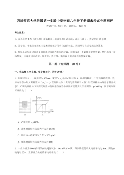 专题对点练习四川师范大学附属第一实验中学物理八年级下册期末考试专题测评试卷（含答案详解版）.docx