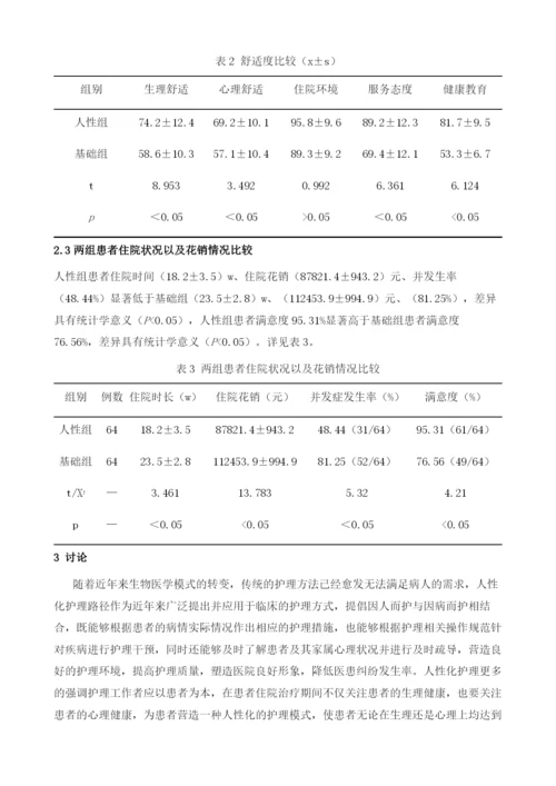 探讨并分析人性化护理在肿瘤内科中的应用及护理效果.docx