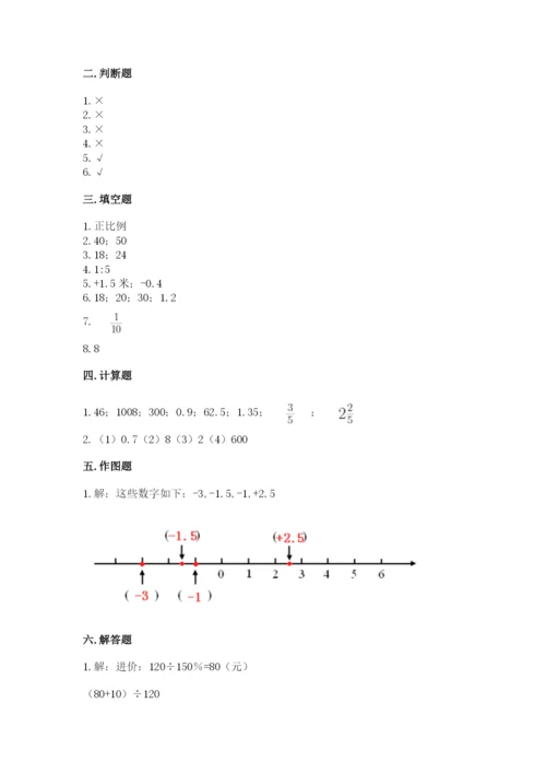 重庆市云阳县六年级下册数学期末测试卷精品附答案.docx