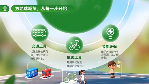 绿色立体风世界清洁地球日主题活动倡议PPT