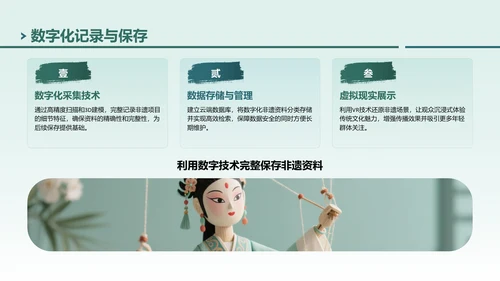 绿色中国风非遗传承的当代表达PPT模板