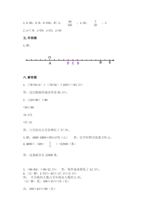 北京版小学六年级下册数学期末综合素养测试卷及参考答案（最新）.docx