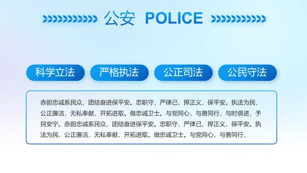 蓝色大气公安警察工作汇报PPT动态模板