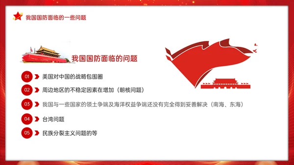 全民国防教育日班会通用PPT模板