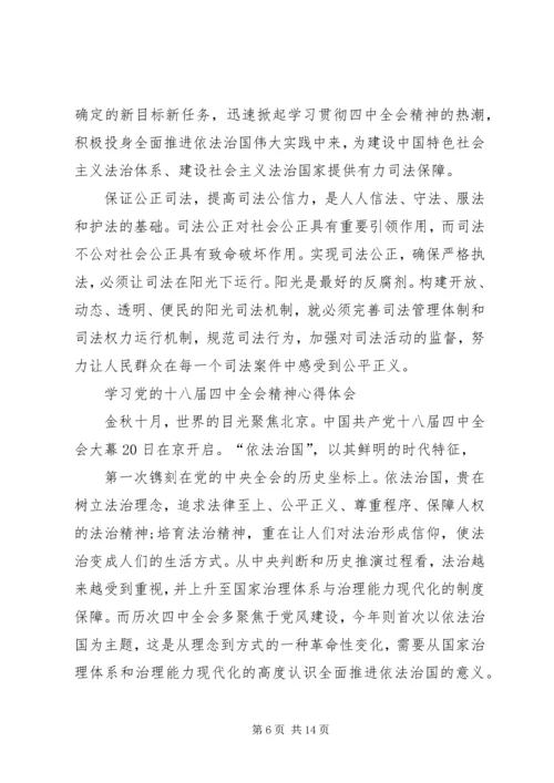 学习十八届四中全会精神心得体会（法院院长）.docx