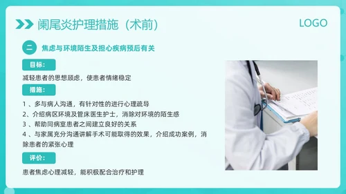 绿色简约阑尾炎护理查房PPT模板宣传PPT动态PPT