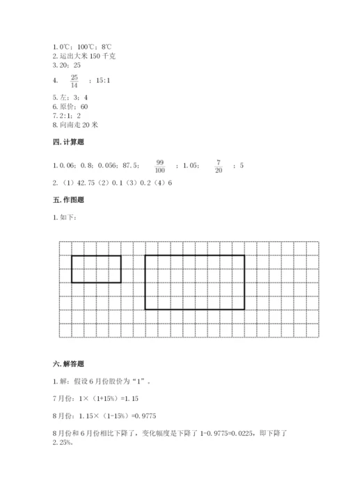 沪教版小学数学六年级下册期末检测试题附参考答案【预热题】.docx