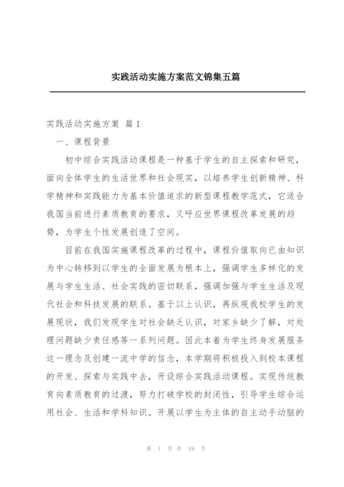 实践活动实施方案范文锦集五篇.docx