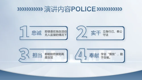 蓝色大气公安警察工作总结计划PPT