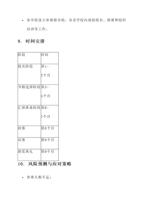 读书汇报大赛策划案