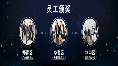 蓝色宽屏科技风2023创新突破年会带内容PPT模板