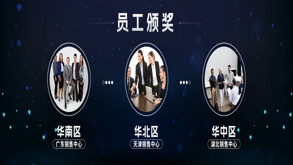 蓝色宽屏科技风2023创新突破年会带内容PPT模板