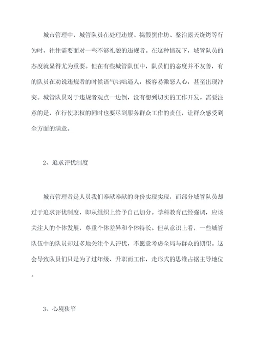 城管个人工作剖析
