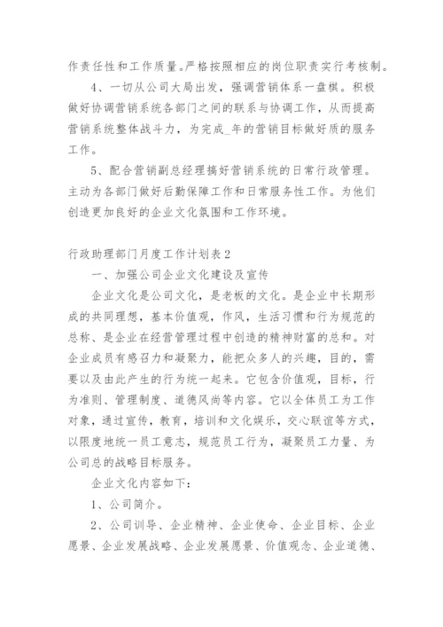 行政助理部门月度工作计划表1.docx