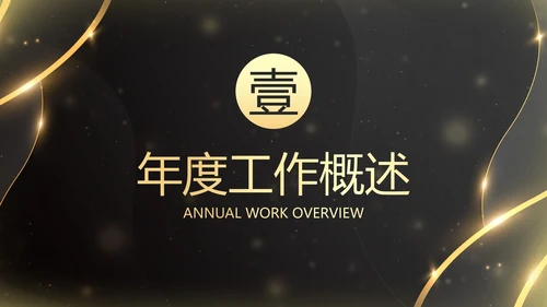鎏金新年时钟年终工作总结带框架PPT模板
