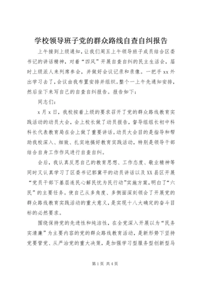 学校领导班子党的群众路线自查自纠报告.docx