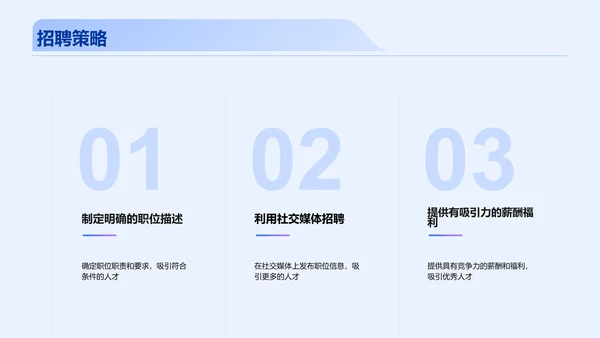 蓝色创意招聘攻略吸引人才PPT模板
