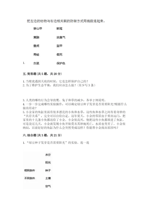 教科版科学五年级下册第一单元《生物与环境》测试卷（真题汇编）.docx