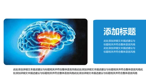 蓝色大气医学医疗大脑研究报告ppt动态模板
