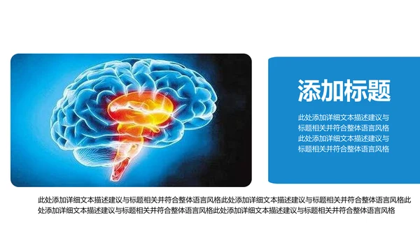 蓝色大气医学医疗大脑研究报告ppt动态模板