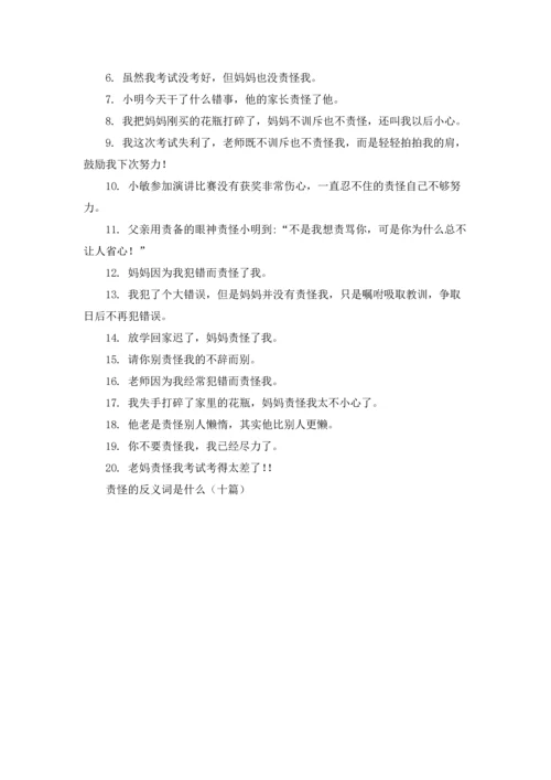 责怪的反义词是什么（十篇）.docx