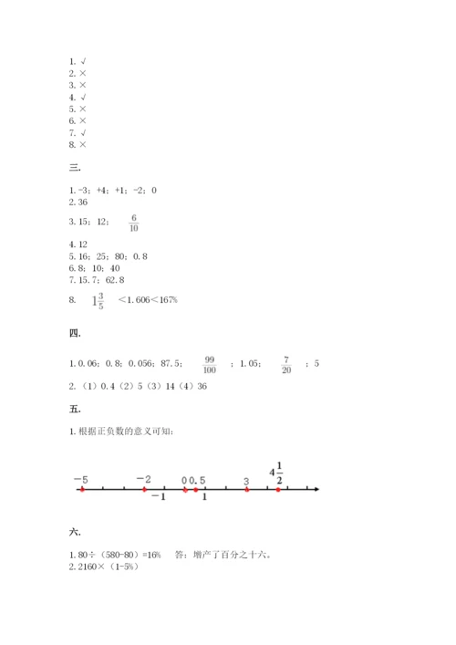 西师大版六年级数学下学期期末测试题带答案（研优卷）.docx