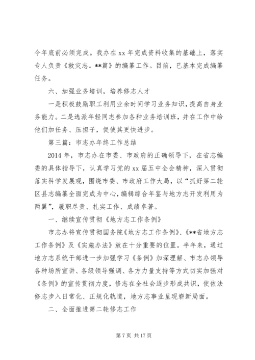 市志办XX年工作总结暨XX年工作计划(精选多篇).docx