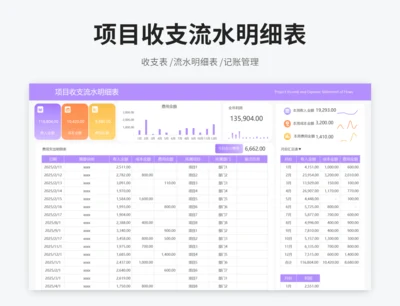 项目收支流水明细表
