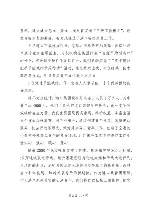 在全市五四运动90周年座谈会上的发言.docx