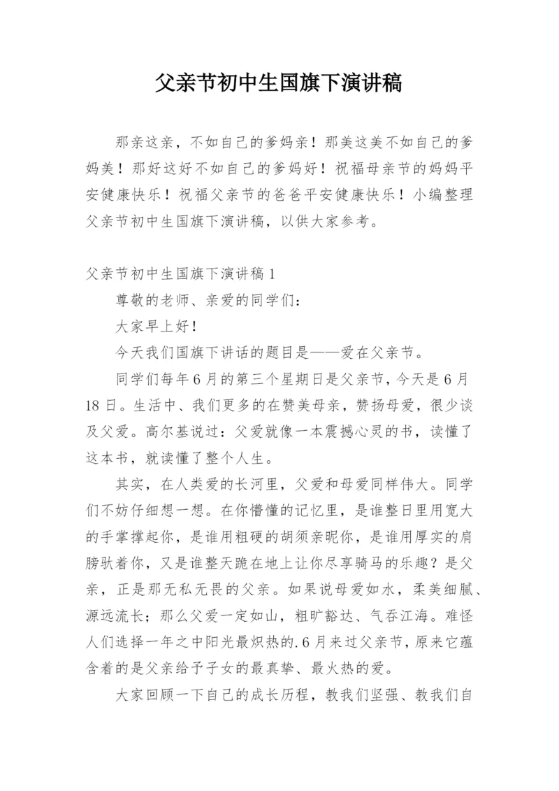 父亲节初中生国旗下演讲稿.docx