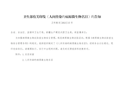 人间传染的病原微生物名录.docx