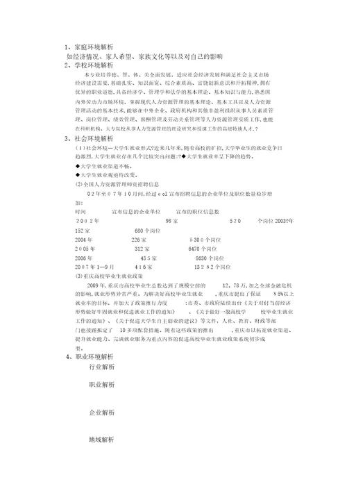 大学生职业生涯规划大赛作品模板