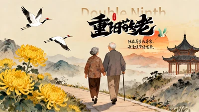 橙色中国风重阳节通用PPT模板