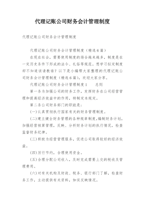 代理记账公司财务会计管理制度.docx