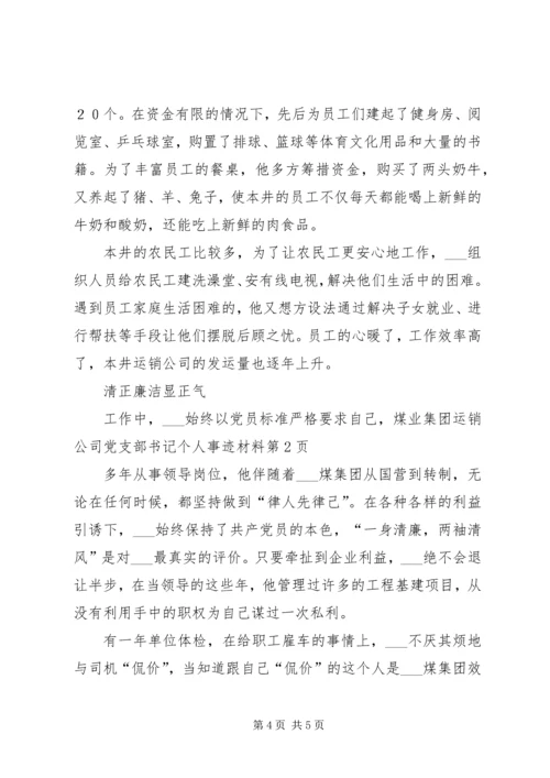 煤业集团运销公司党支部书记个人事迹材料.docx