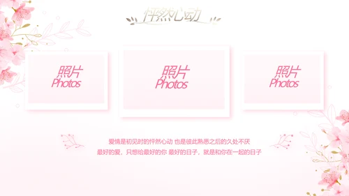 粉色唯美我们的婚礼动态PPT模板