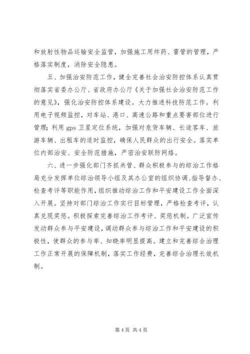 交通厅社会治安综合治理工作计划.docx