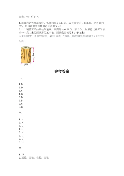 人教版六年级数学小升初试卷（真题汇编）.docx