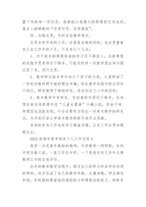 2022疫情年度考核表个人工作总结精选10篇.docx