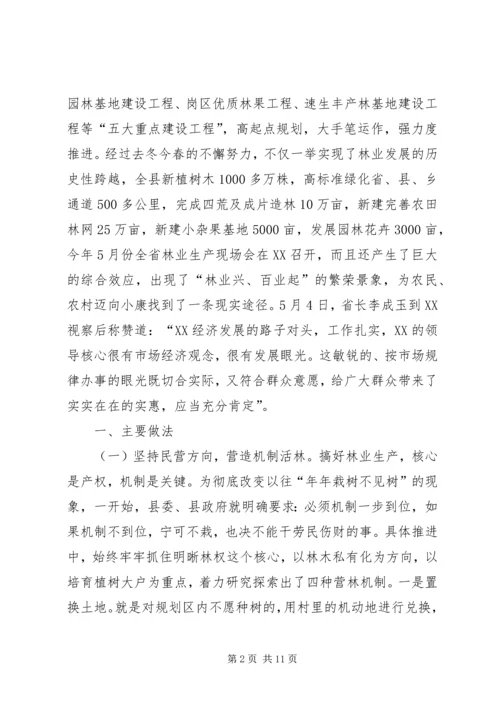 关于XX县大力发展林业生产全面激活农村经济的实践与思考.docx