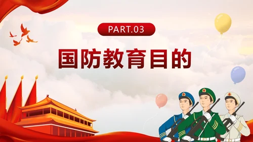 红色踔厉分发强国防勇毅前行向复兴国防教育PPT模板