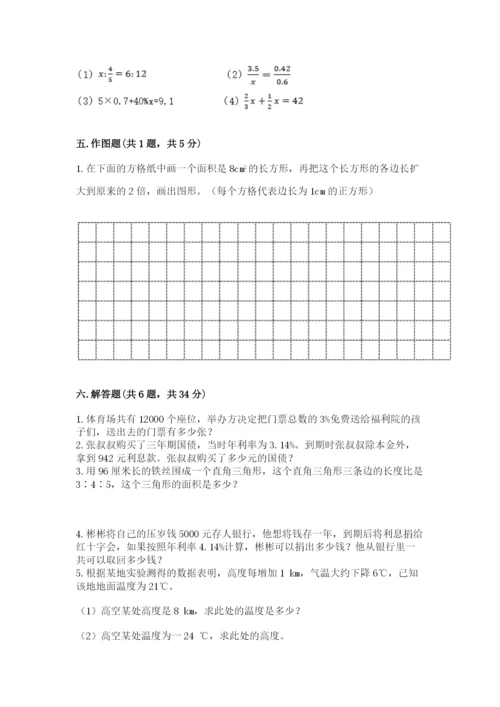 冀教版小学六年级下册数学期末综合素养测试卷【综合题】.docx