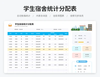 学生宿舍统计分配表