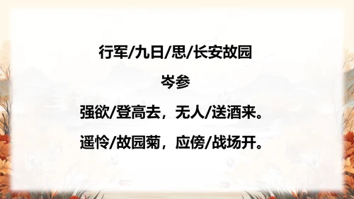 行军九日思长安故园PPT课件模板