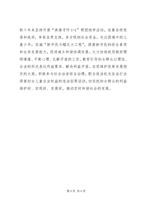妇联组织在建设新农村中作用的调研报告.docx