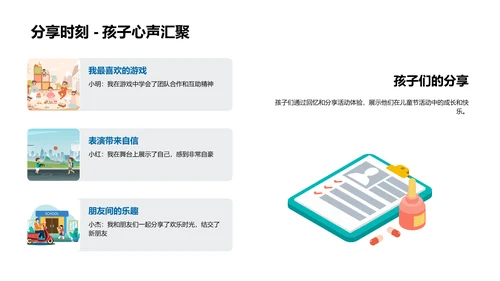 儿童节活动回顾PPT模板